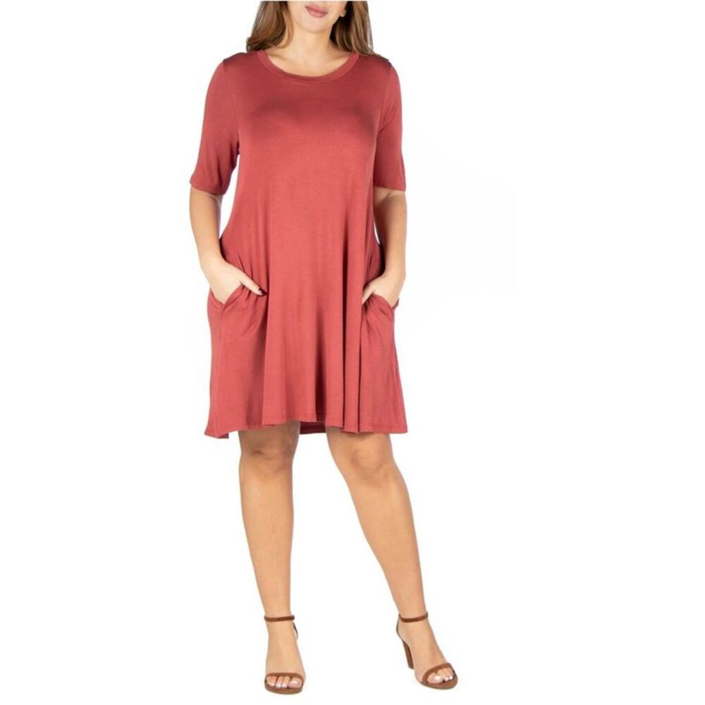 24seven Womens Plus Size P0206149 T-Shirt Dress, NWT